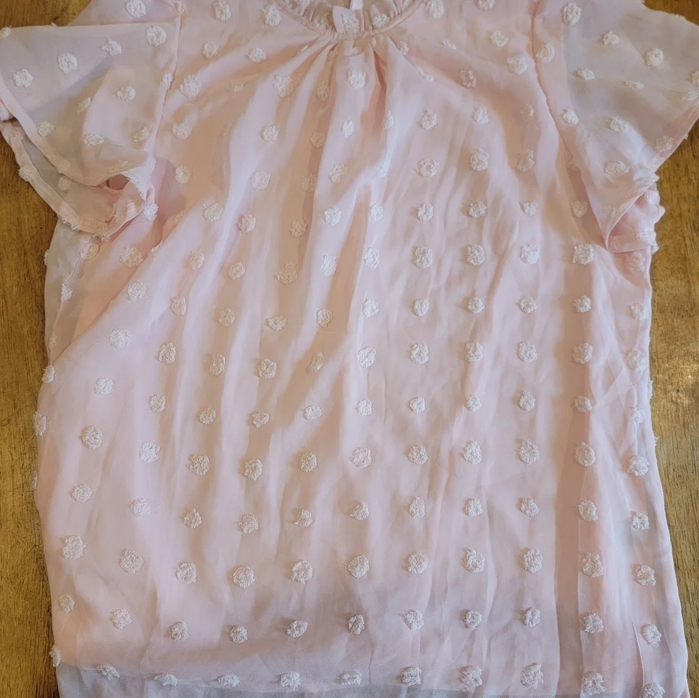 Womens Large Baby Pink Light Weight Shein Blouse